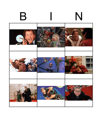 Christmas Movie Bingo Card