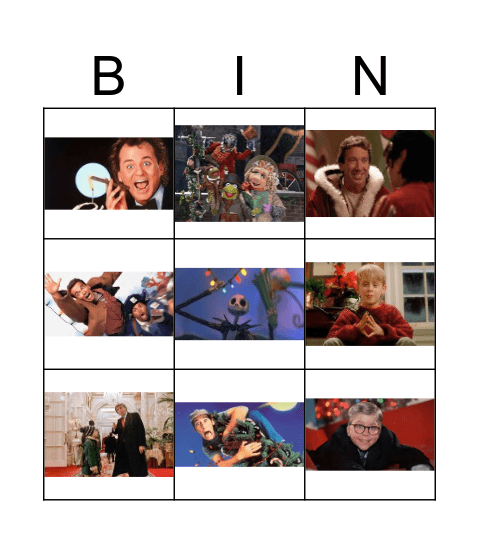 Christmas Movie Bingo Card