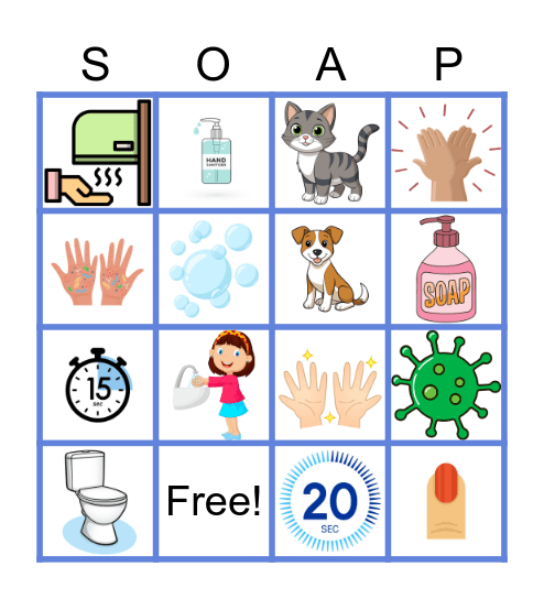 Handwashing BINGO Card