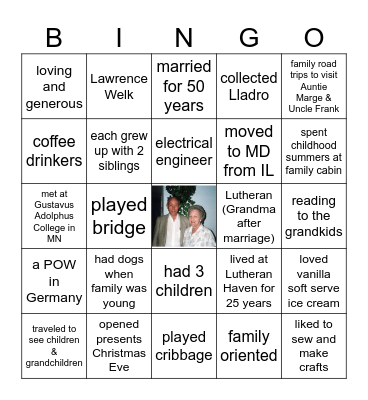 LOIS & AL BINGO Card