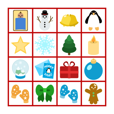 Christmas Bingo! (pictures) Bingo Card