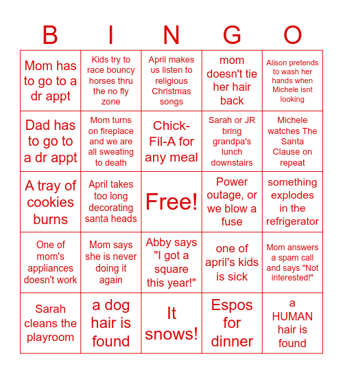 Christmas Cookie Bingo 2025 Bingo Card