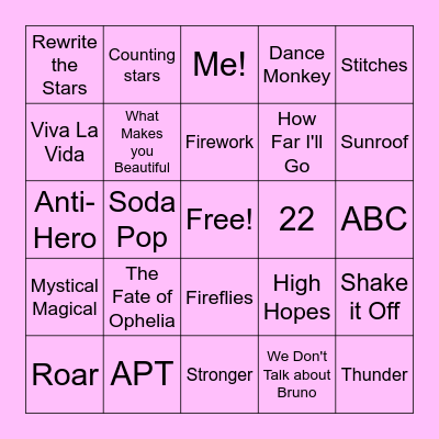 GIRL GUIDES SLEEPOVER SONG BINGO Card