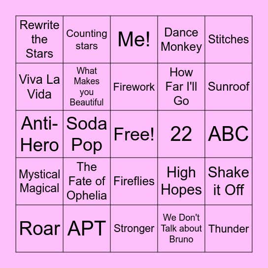 GIRL GUIDES SLEEPOVER SONG BINGO Card