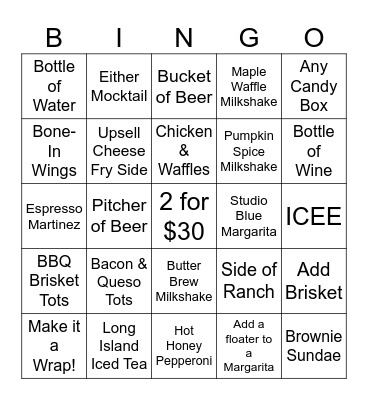 Server Game Bingo Card