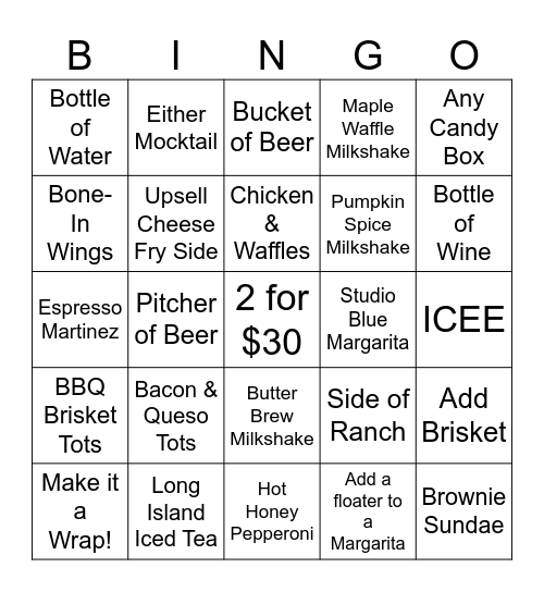 Server Game Bingo Card