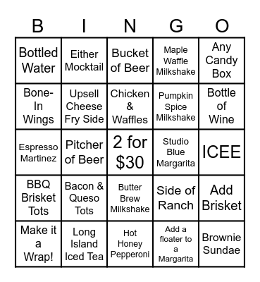 Server Game Bingo Card