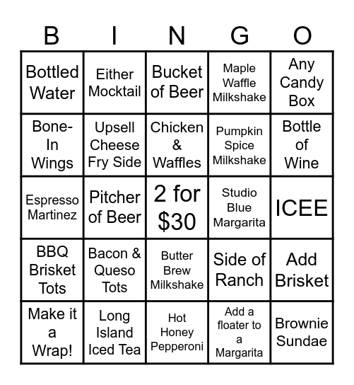 Server Game Bingo Card