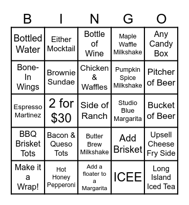 Server Game Bingo Card