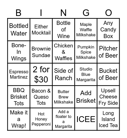 Server Game Bingo Card