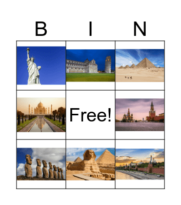 Landmarks Bingo Card