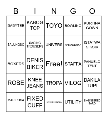 CRUZ MAS BINGO Card