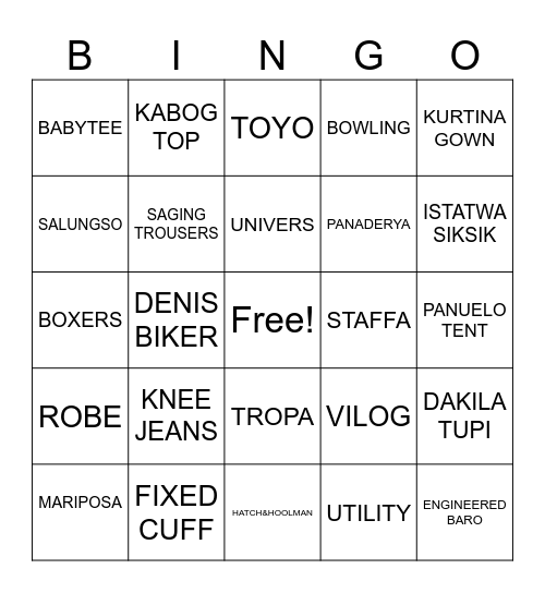 CRUZ MAS BINGO Card