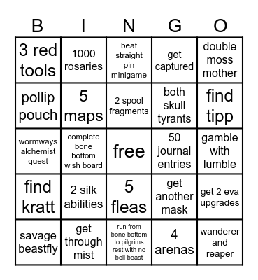 act 1 silksong bingo Card