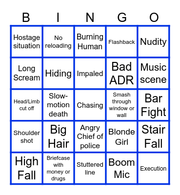 BYLO B-Movie Bingo Card