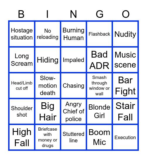 BYLO B-Movie Bingo Card