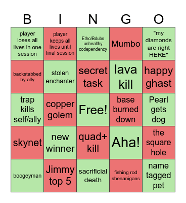 Life Series Christmas Special Bingo Card