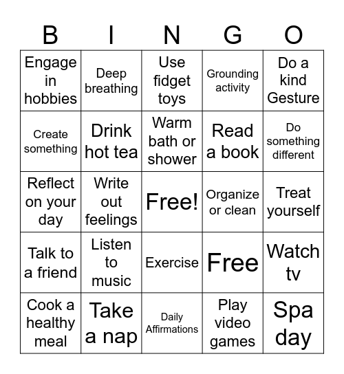 Social Emotional Learning Bingo! Bingo Card