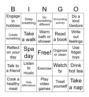 Social Emotional Learning Bingo! Bingo Card