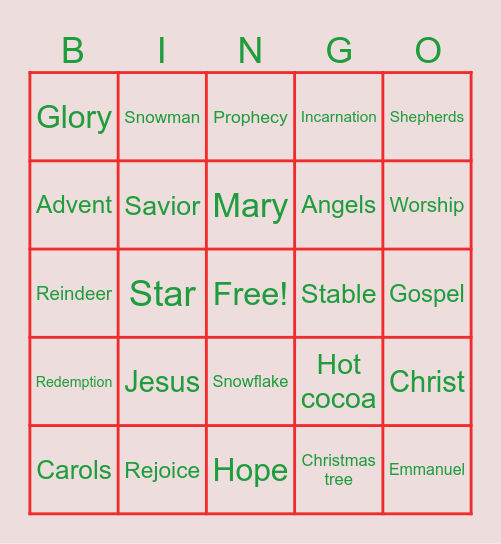 CHRISTMAS BINGO Card