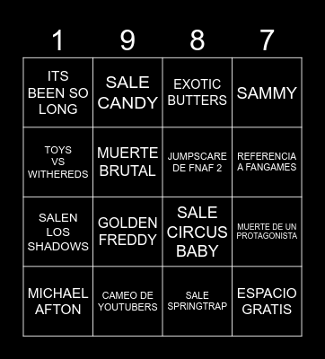 FNAF 2 PREDICCIONES Bingo Card