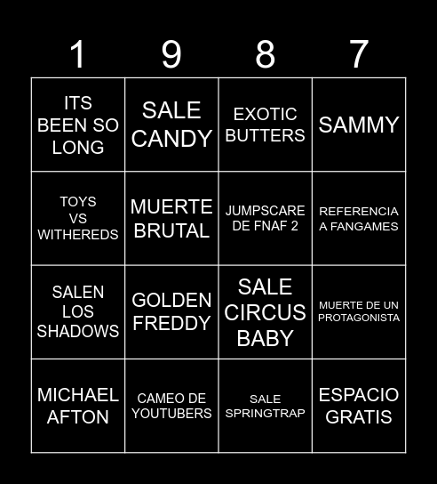 FNAF 2 PREDICCIONES Bingo Card