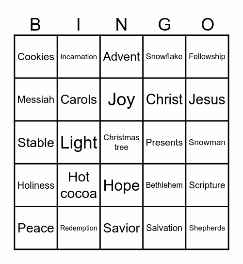 CHRISTMAS BINGO Card