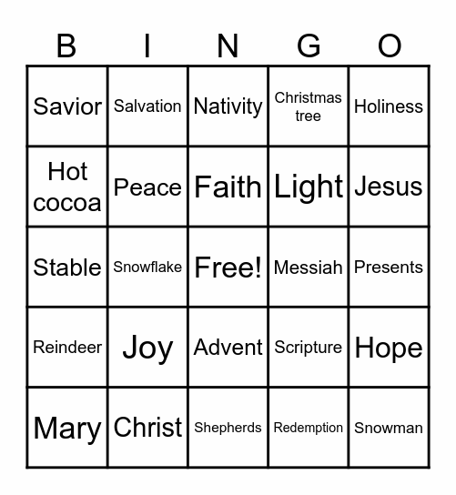 CHRISTMAS BINGO Card