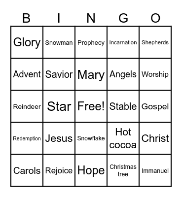 CHRISTMAS BINGO Card