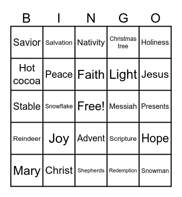 CHRISTMAS BINGO Card