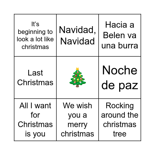 Bingo Navideño Bingo Card