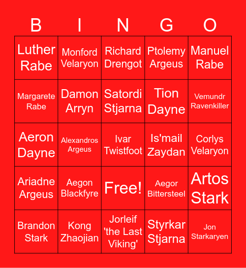 Stray King Bingo! Bingo Card