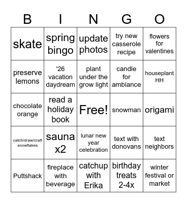 Winter '25-'26 Bingo Card