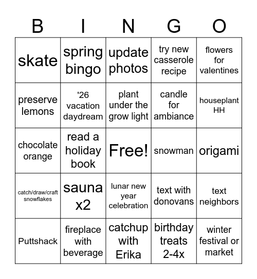 Winter '25-'26 Bingo Card