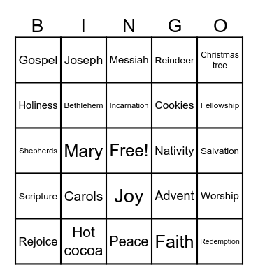 CHRISTMAS BINGO Card