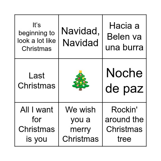 Bingo Navideño Bingo Card