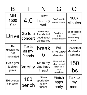 2026 Bingo Card