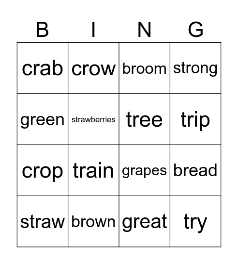 r-blends Bingo Card