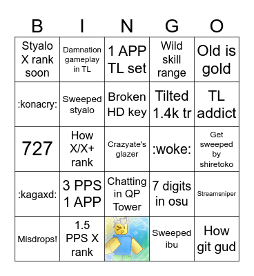 Newbie's bingo card Bingo Card