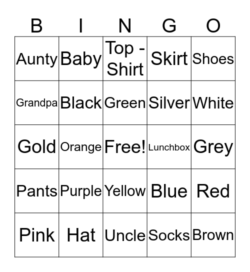 Tegan and Nicole Bingo Card
