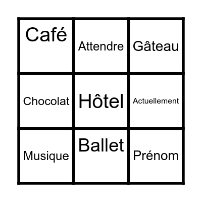 French Open Day Bingo Card