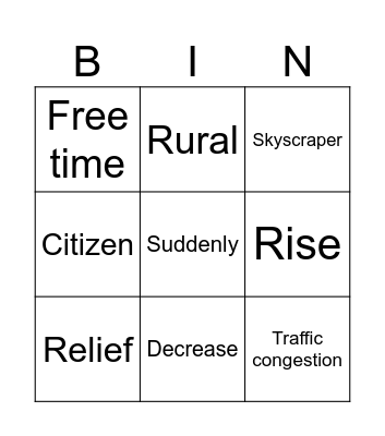 Unit 4 Bingo Card