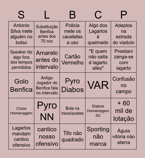 Derby 5/12/2025 Bingo Card