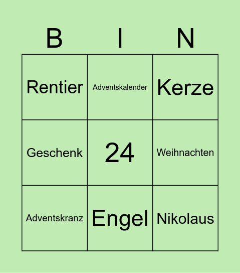 Adventsbingo Card