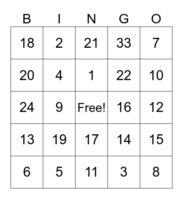Iman hadi bingi Bingo Card