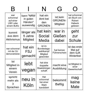 GJK Bingo Card