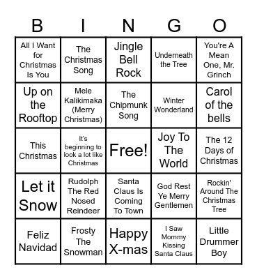 Christmas Bingo 🎅🏾🎅🏻 Bingo Card