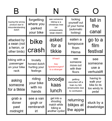 gezellig! Bingo Card