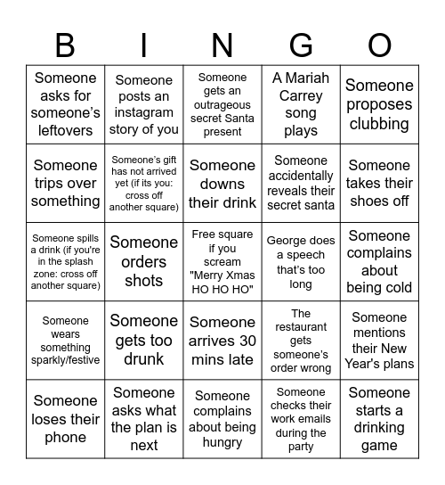 Edgemas 2025 Bingo Card