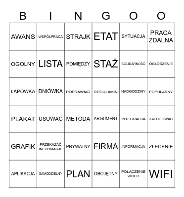 PRACA III Bingo Card